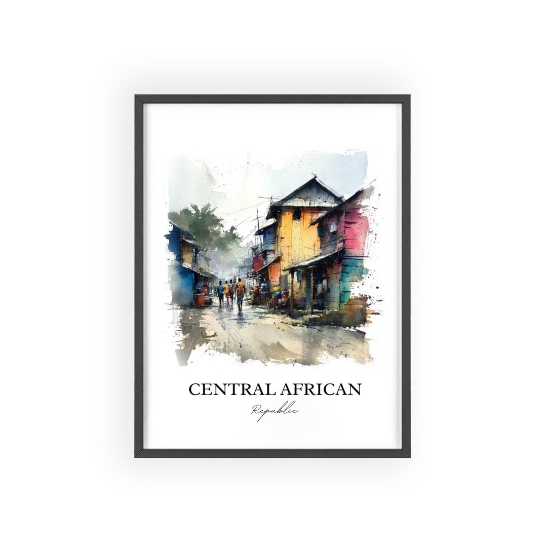 Central African Republic Wall Art, CAR Print, Africa Artwork, Central African Republic Gift, Travel Print, Travel Poster, Housewarming Gift