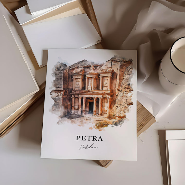 Petra, Jordan – Watercolor Art Print