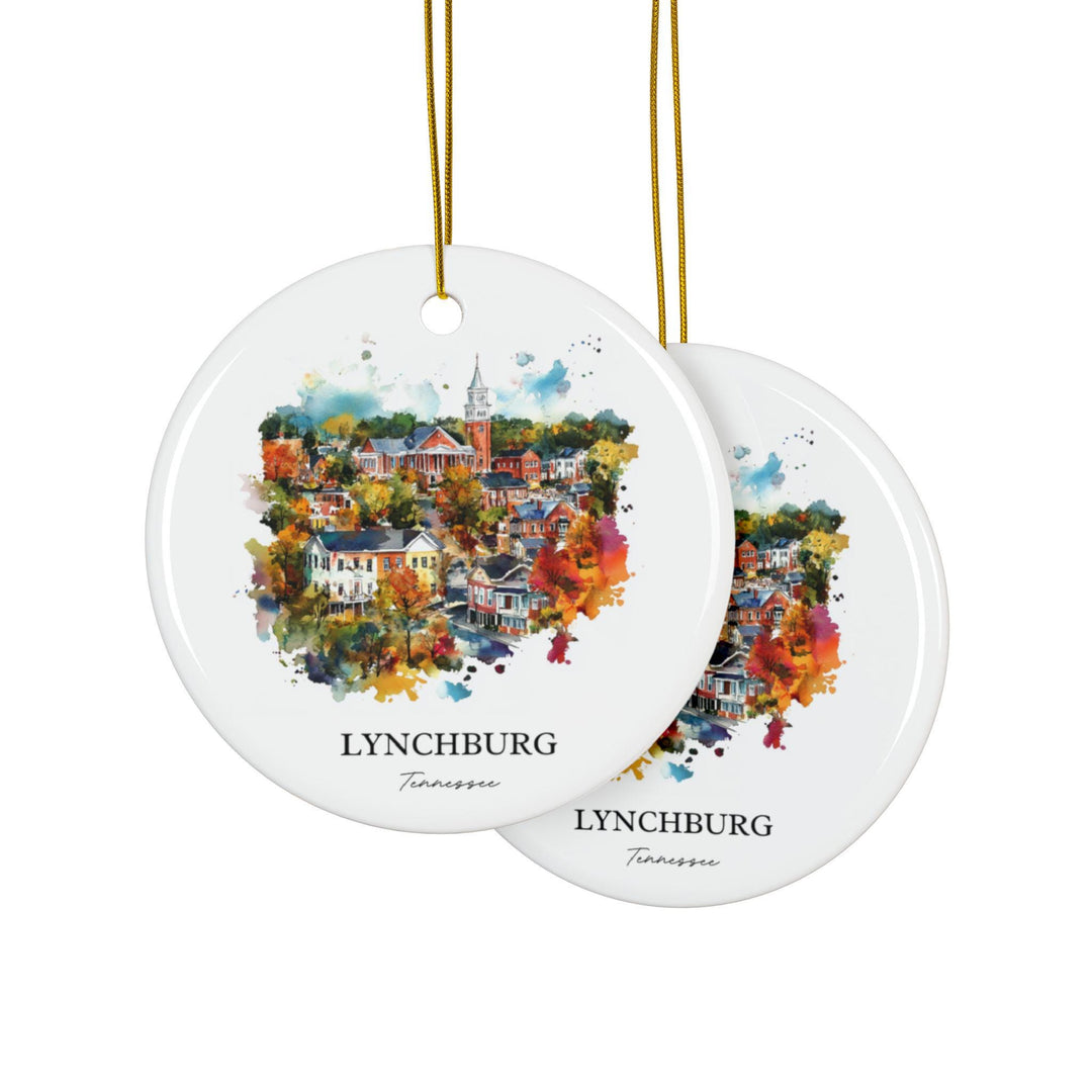 Lynchburg TN Ornament: Unique Lynchburg Souvenir, Lynchburg Tennessee Xmas Decor, and Authentic Lynchburg Gift