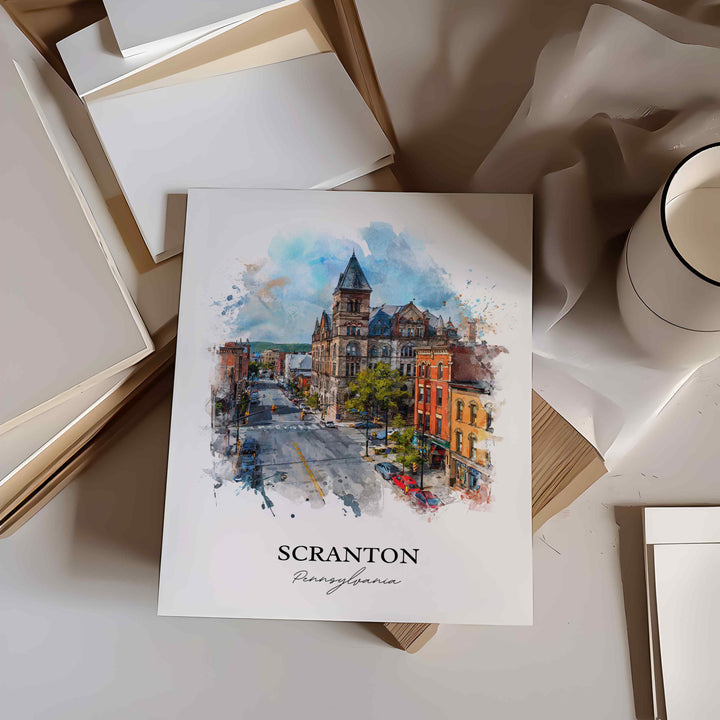 Scranton, Pennsylvania, USA – Watercolor Art Print