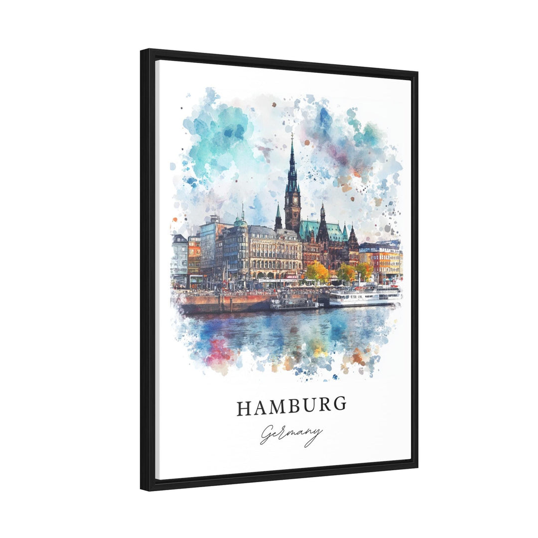 Hamburg Wall Art, Hamburg Germany Print, Hamburg Watercolor Art, Hamburg Germany Gift,