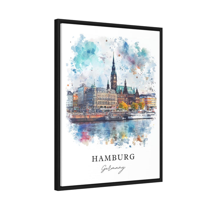 Hamburg Wall Art, Hamburg Germany Print, Hamburg Watercolor Art, Hamburg Germany Gift,