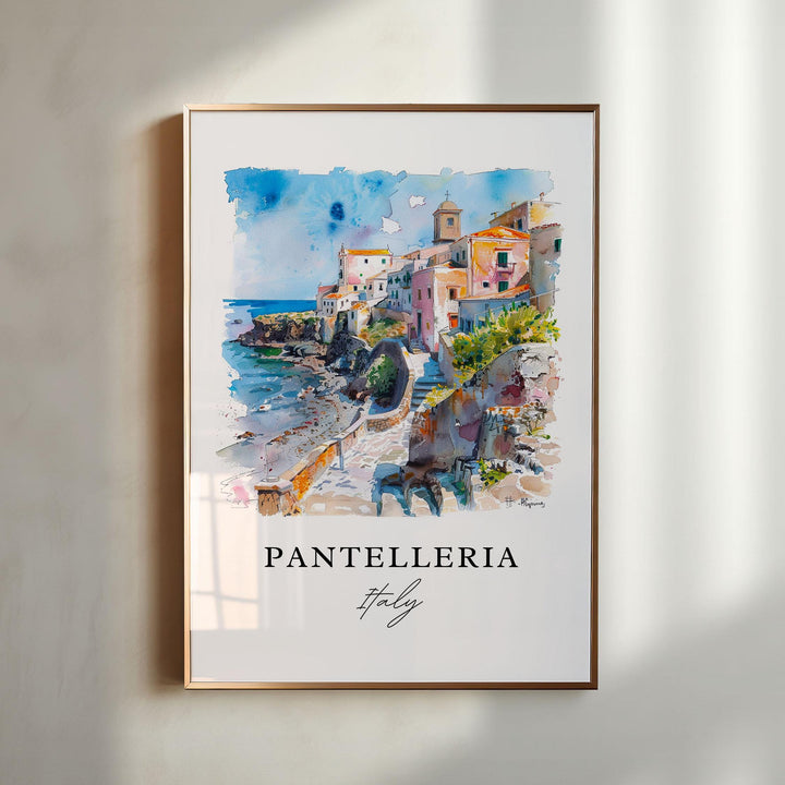 Pantelleria Italy Art, Sicily Print, Pantelleria Watercolor Art, Pantelleria Italy Gift,