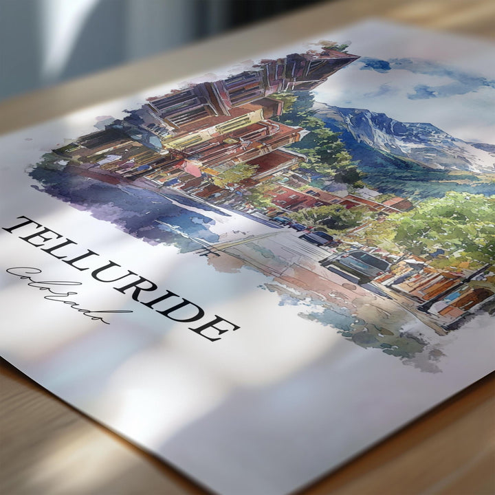 Telluride Wall Art, Telluride CO Print, Colorado Ski Art, Telluride Colorado Gift, Travel Print, Travel Poster, Housewarming Gift