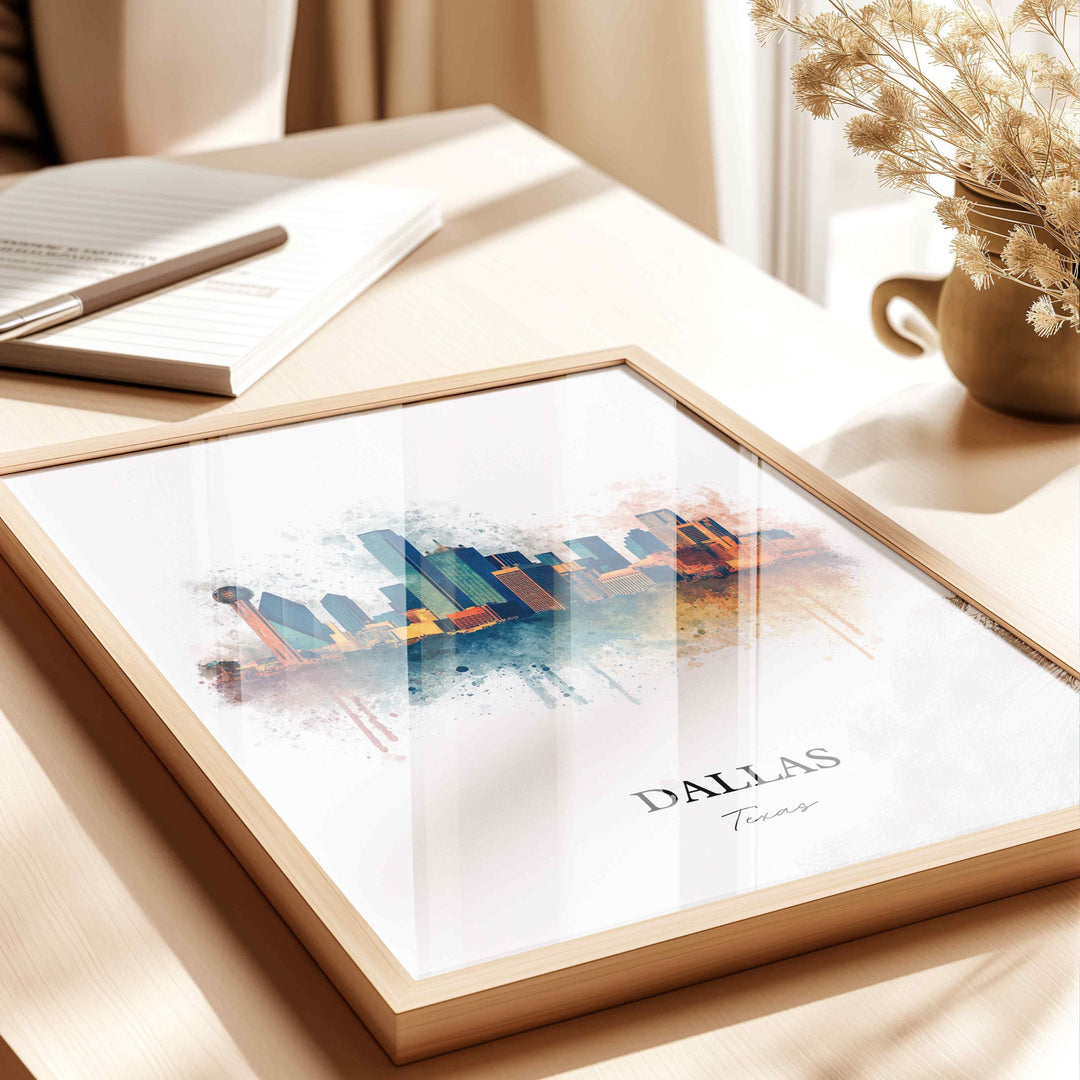 Dallas, Texas – Watercolor Art Print