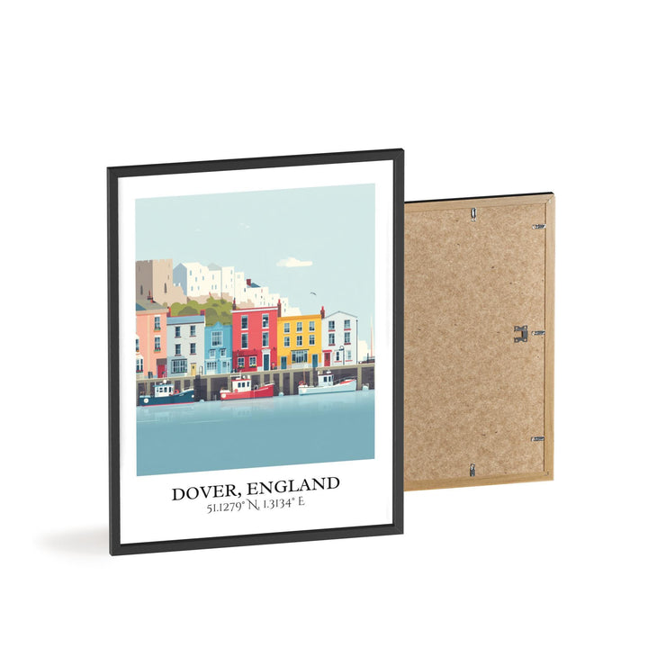 Dover England Art, UK Retro Travel Art, Dover UK Home Decor, Dover England Gift, England Travel Art, Travel Prints, Housewarming Gift