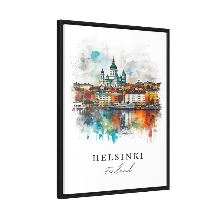 Helsinki watercolor travel art - Finland, Helsinki print, Wedding gift, Birthday present, Custom Text, Perfect Gift