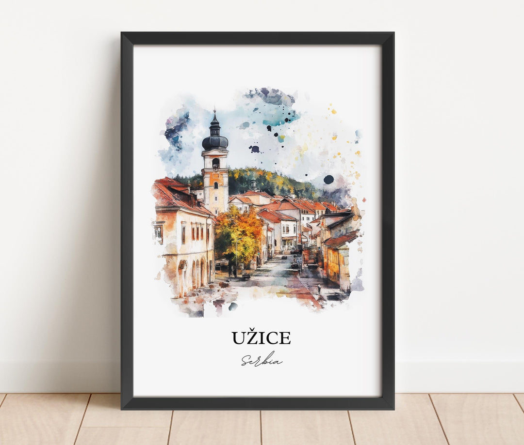 Uzice Serbia Wall Art, Zlatibor District Print, Serbia Watercolor Art, Uzice Serbia Gift, Travel Print, Travel Poster, Housewarming Gift