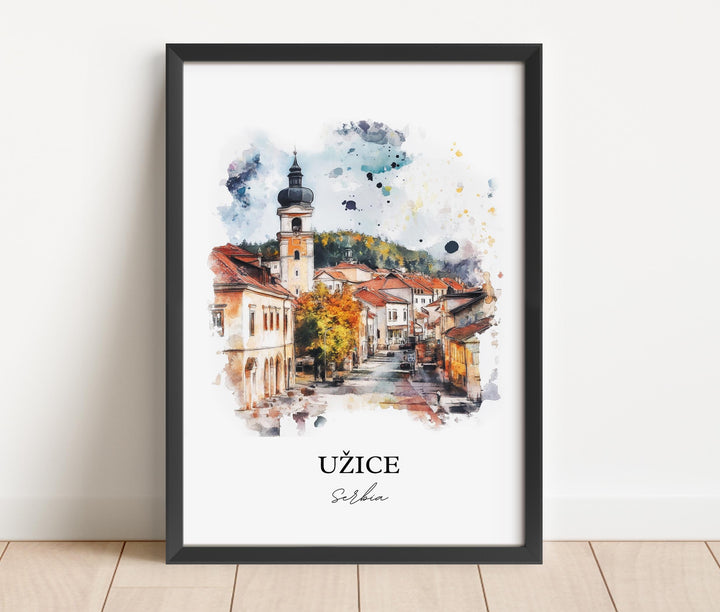 Uzice Serbia Wall Art, Zlatibor District Print, Serbia Watercolor Art, Uzice Serbia Gift, Travel Print, Travel Poster, Housewarming Gift