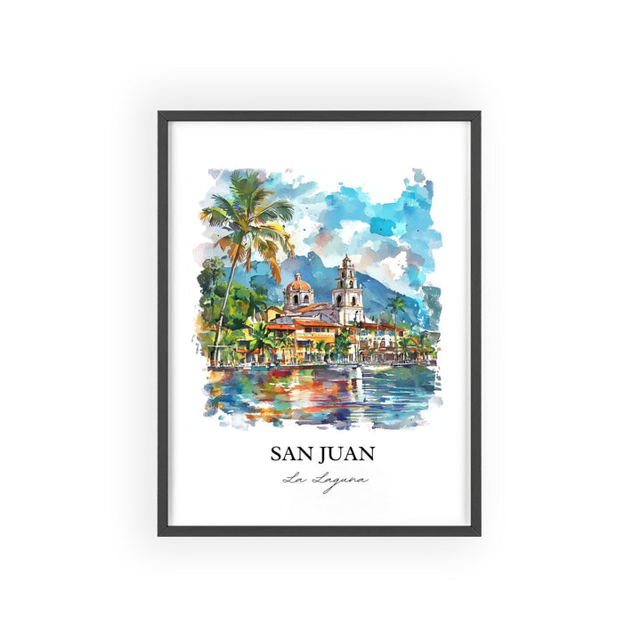 San Juan La Laguna Wall Art, Sololá Print, Guatemala Watercolor Art, San Juan La Laguna Gift, Travel Print, Travel Poster, Housewarming Gift