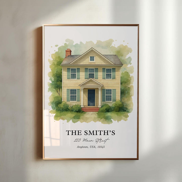 Custom Watercolor House Portrait from Photo, Personalized Home Painting, First Home or Housewarming Gift, Realtor Closing Gift