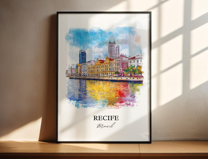 Recife Brazil Wall Art, Pernambuco Print, Brazil Watercolor Art, Recife Brazil Gift, Travel Print, Travel Poster, Housewarming Gift