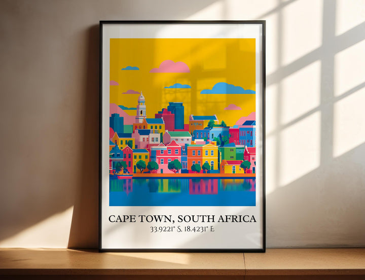 Cape Town Art, Cape Town Retro Travel Art, Cape Town Home Decor, Cape Town Gift, South Africa Travel Art, Travel Prints, Housewarming Gift