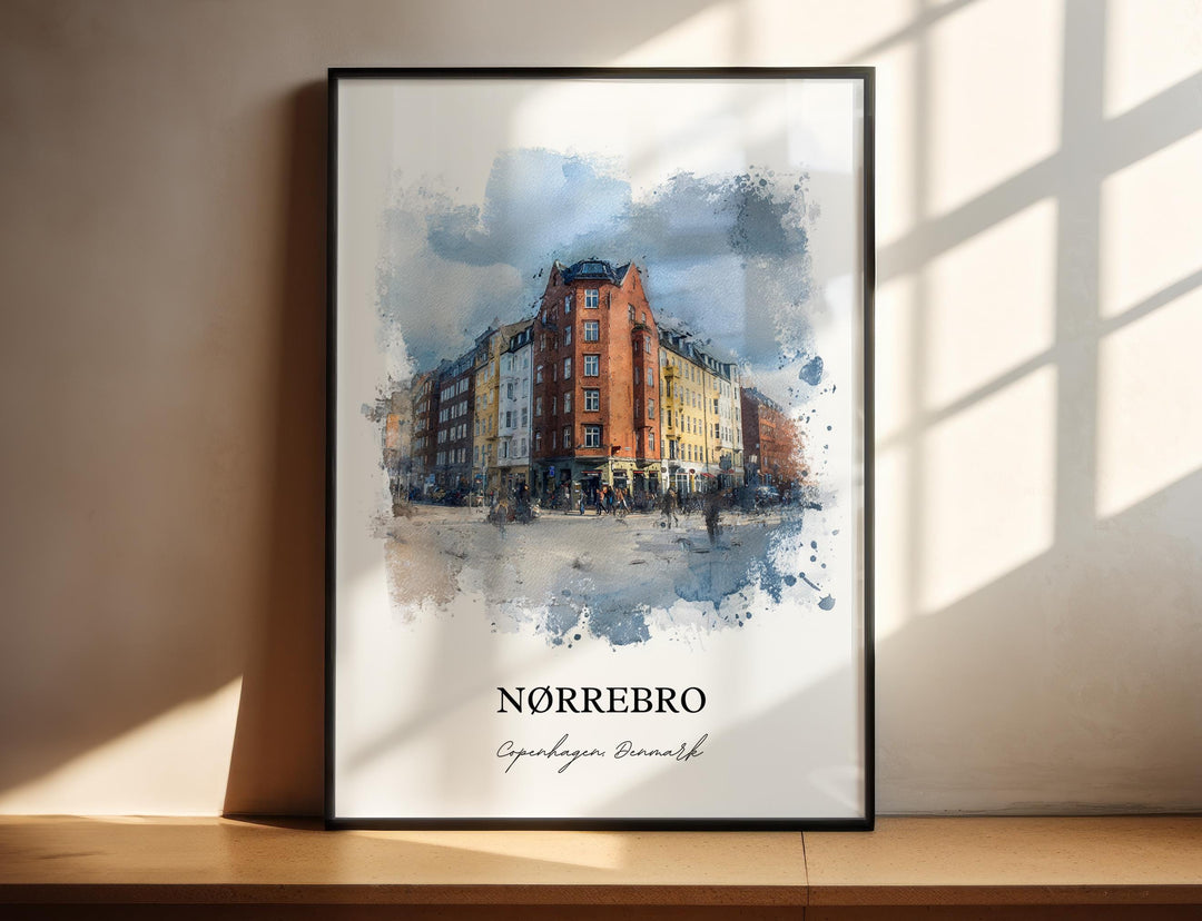Nørrebro, Denmark – Watercolor Art Print