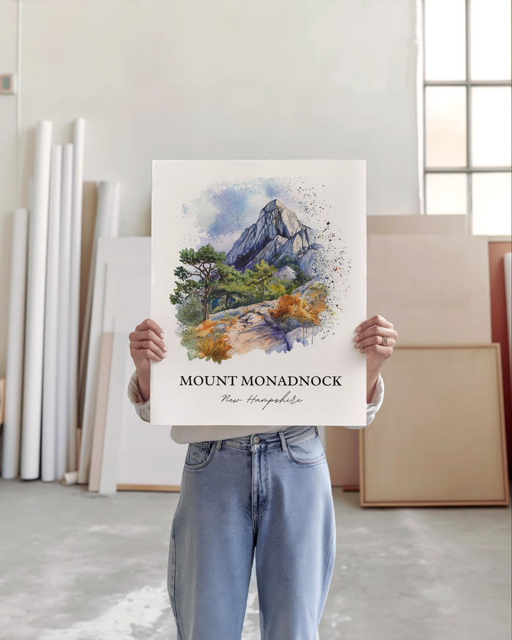 Mount Monadnock Wall Art, Jaffrey NH Print, New Hampshire Watercolor, Mount Monadnock Gift, Travel Print, Travel Poster, Housewarming Gift