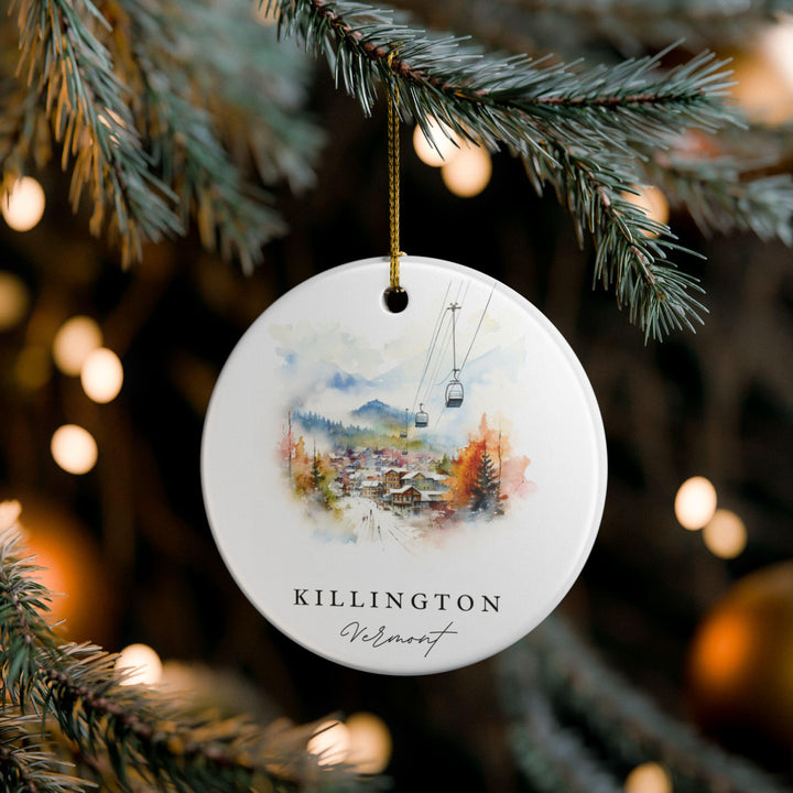 Killington Vermont Ornament: Unique Killington Souvenir, Killington VT Xmas Decor, and Authentic Vermont Ski Gift