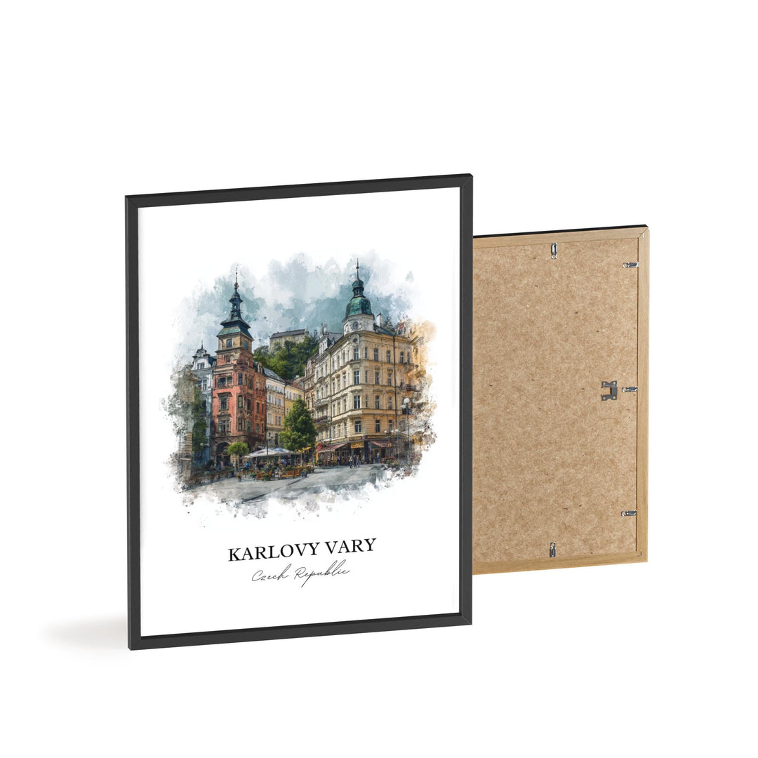 Karlovy Vary, Czech Republic – Watercolor Art Print