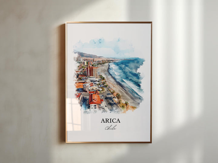 Arica Chile Wall Art, Northern Chile Print, Chile Watercolor Art, Arica Chile Gift, Travel Print, Travel Poster, Housewarming Gift