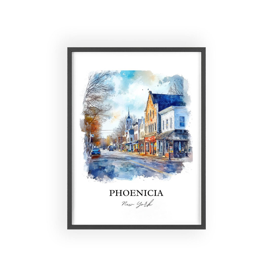 Phoenicia NY Wall Art, Catskills Print, Catskills NY Watercolor Art, Phoenicia New York Gift, Travel Print, Travel Poster, Housewarming Gift