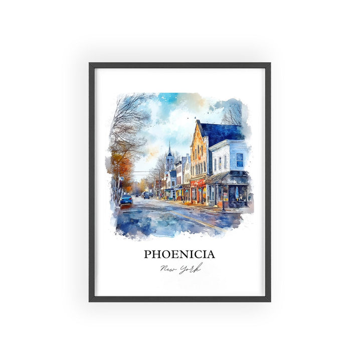Phoenicia NY Wall Art, Catskills Print, Catskills NY Watercolor Art, Phoenicia New York Gift, Travel Print, Travel Poster, Housewarming Gift