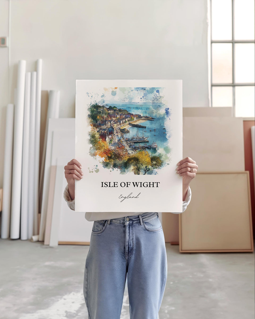 Isle of Wright Wall Art, Isle of Wright Print, England Watercolor Art, Isle of Wright Gift, Travel Print, Travel Poster, Housewarming Gift