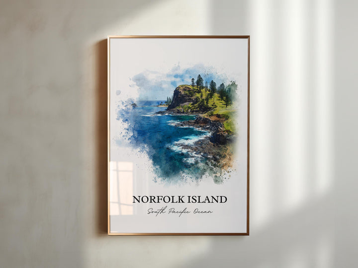 Norfolk Island, Oceania – Watercolor Art Print