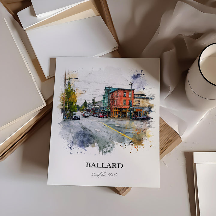 Ballard, Washington – Watercolor Art Print