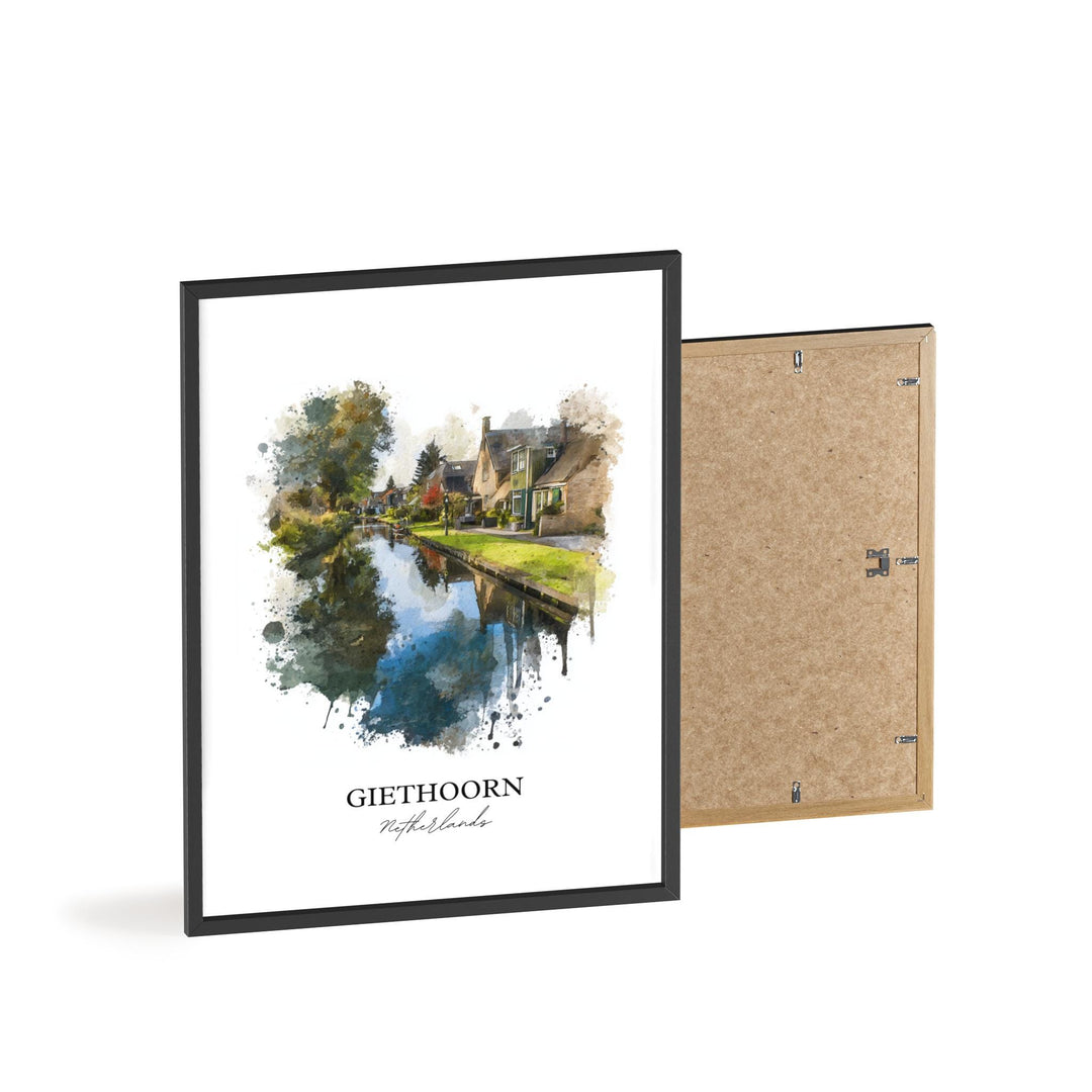 Giethoorn, Netherlands – Watercolor Art Print