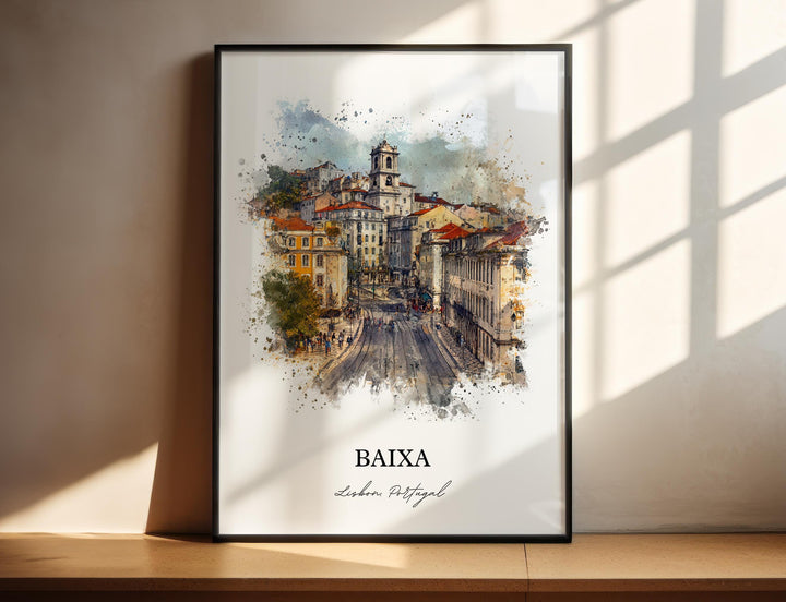 Baixa, Portugal – Watercolor Art Print