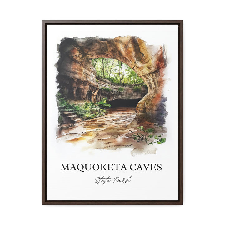 Maquoketa Caves Wall Art, Jackson County Print, Iowa Watercolor Art, Maquoketa Caves Gift, Travel Print, Travel Poster, Housewarming Gift