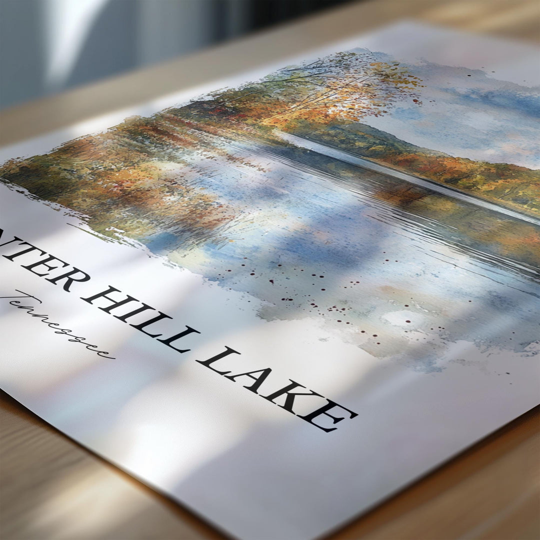 Center Hill Lake Wall Art, Middle Tennessee Print, Tennessee Artwork, Center Hill Lake Gift, Travel Print, Travel Poster, Housewarming Gift