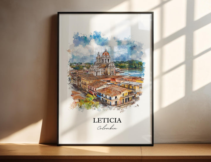 Leticia Colombia Wall Art, Amazon River Print, Colombia Watercolor, Leticia Colombia Gift, Travel Print, Travel Poster, Housewarming Gift