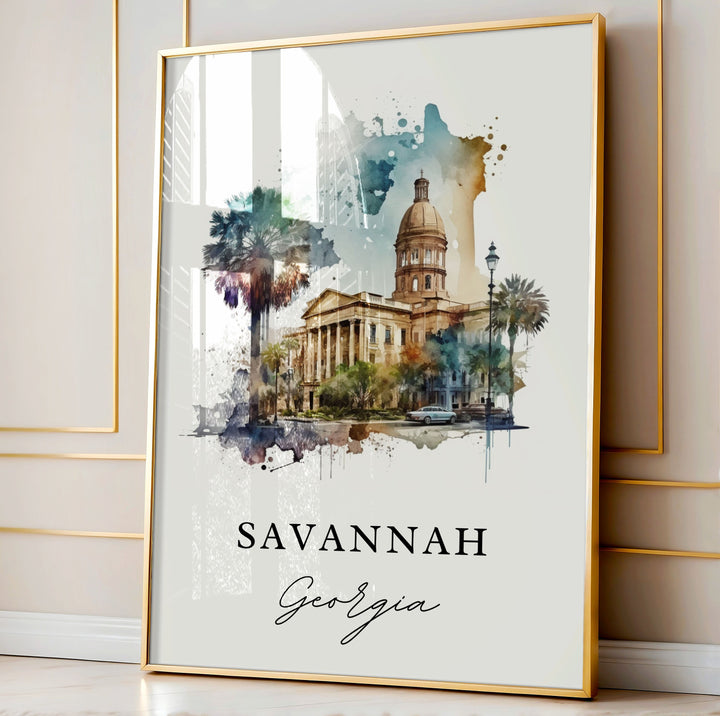 Savannah Georgia wall art - Georgia, Savannah poster, Savannah GA Wedding gift, Birthday present, Custom Text, Personalised Gift