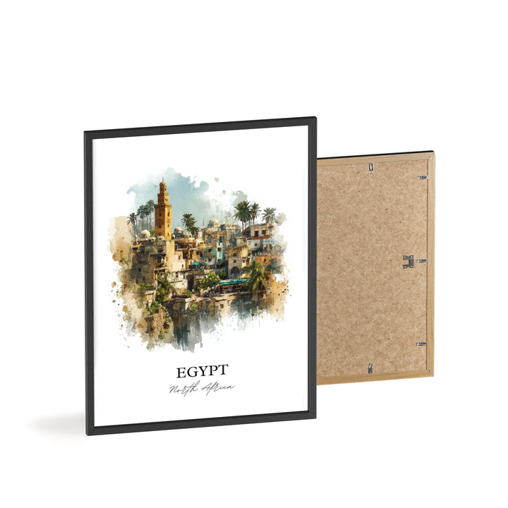 Egypt Wall Art, Egypt Print, North Africa Watercolor Art, Egypt Gift, Travel Print, Travel Poster, Housewarming Gift