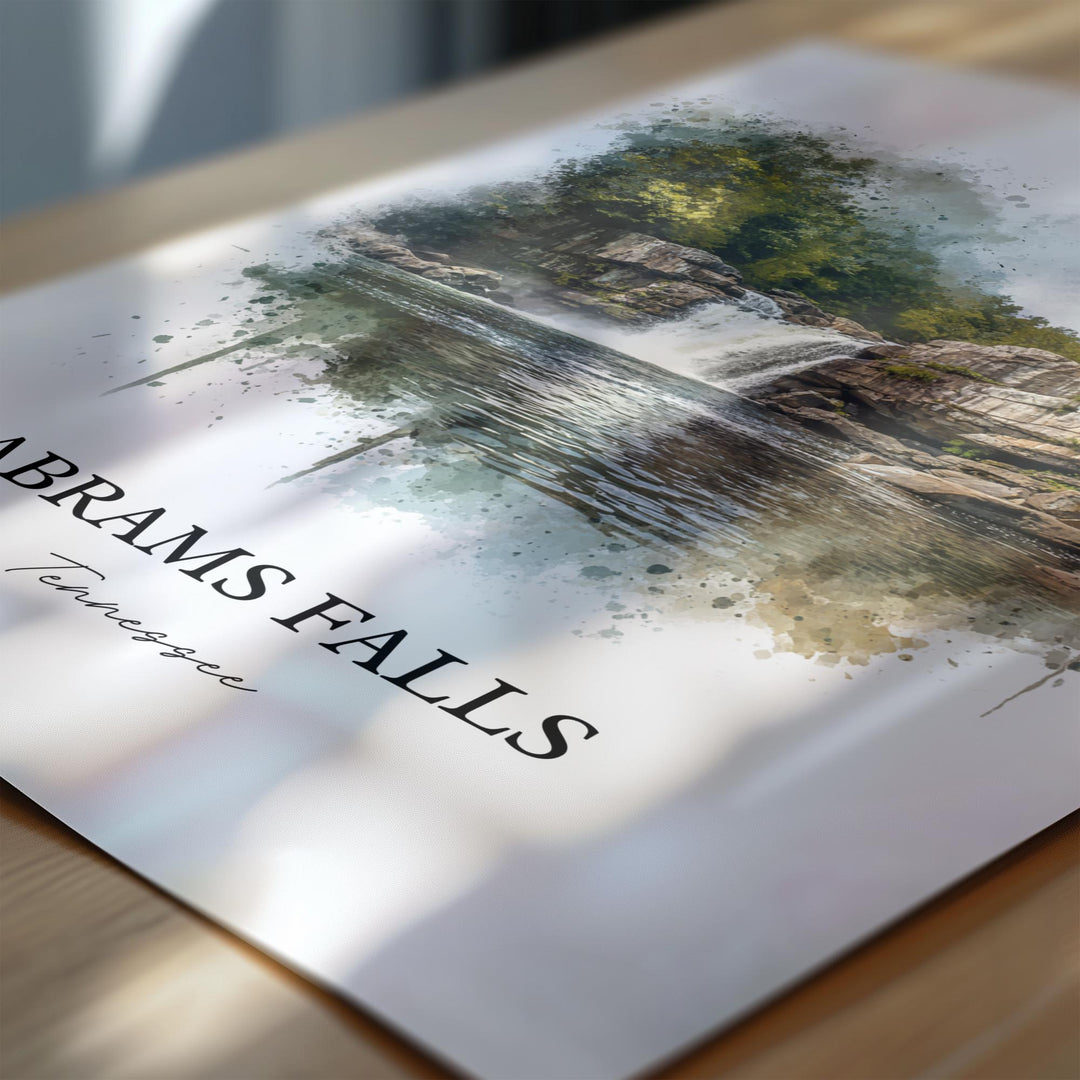 Abrams Falls Wall Art, Abrams Falls TN Print, Tennessee Watercolor Art, Abrams Falls Gift, Travel Print, Travel Poster, Housewarming Gift