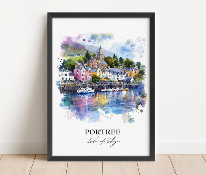 Portree, Isle of Skye, Scotland – Watercolor Art Print