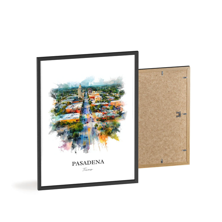Pasadena, Texas – Watercolor Art Print