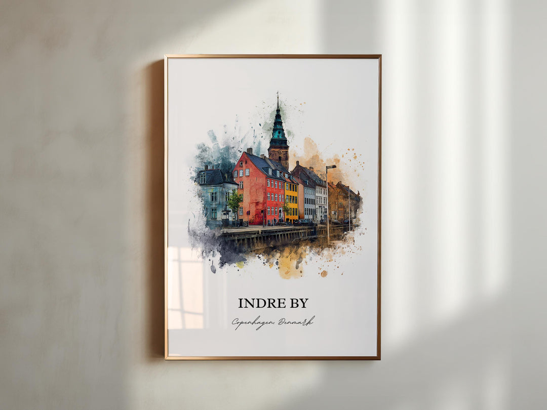 Indre By, Denmark – Watercolor Art Print
