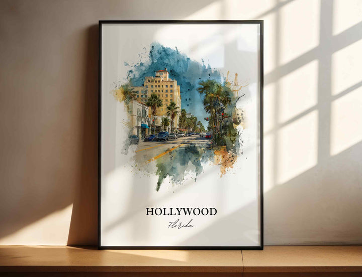 Hollywood, Florida – Watercolor Art Print