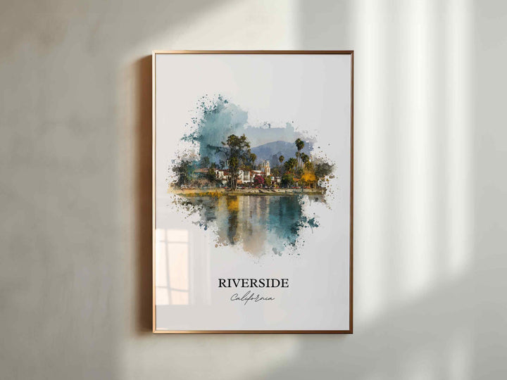 Riverside, California Wall Art, Riverside Print, Riverside Watercolor Art, Riverside California Gift, Travel Print, Travel Poster, Housewarming Gift