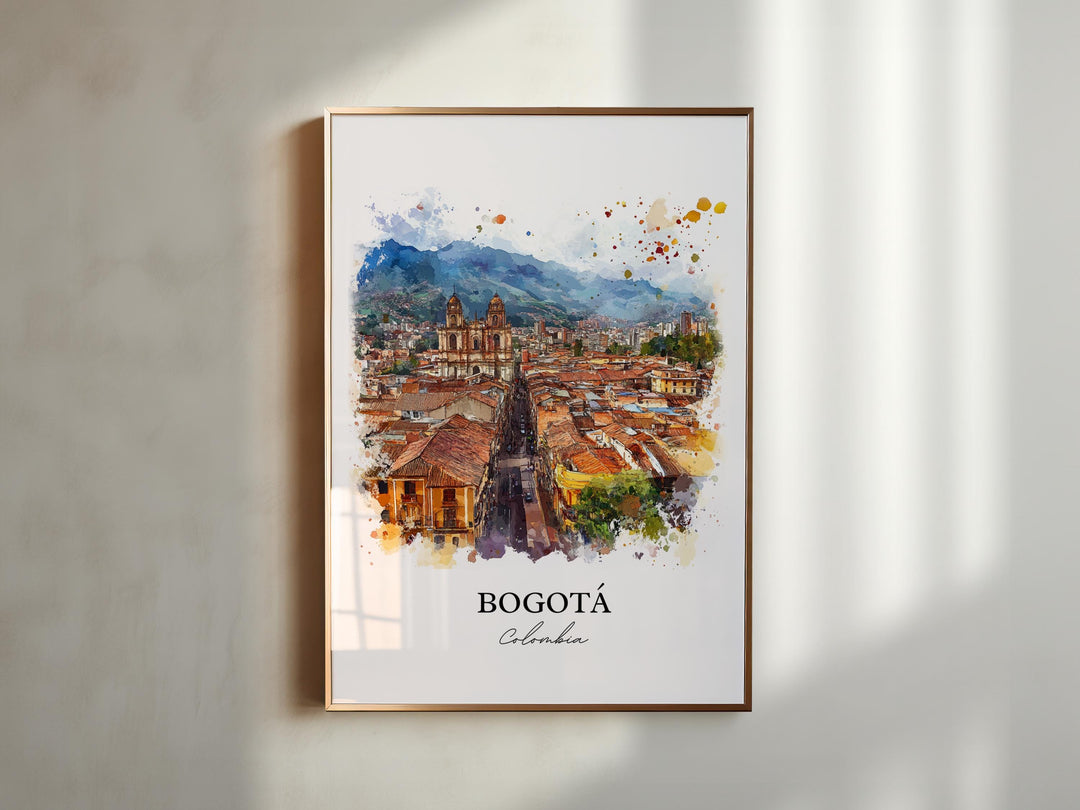 Bogotá Wall Art, Bogotá Colombia Print, Colombia Watercolor Art, Bogotá Skyline Gift, Travel Print, Travel Poster, Housewarming Gift