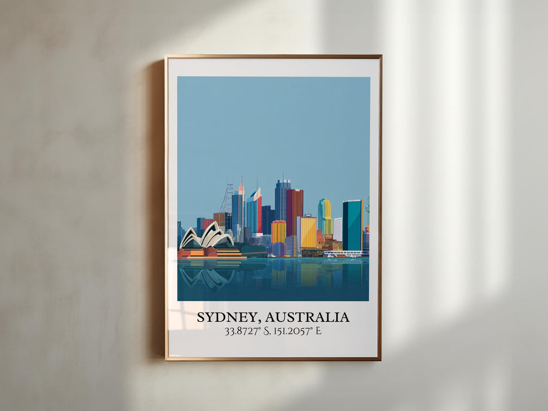 Sydney Art, Sydney Retro Travel Art, Sydney Home Decor, Sydney Australia Gift, Australia Travel Art, Travel Prints, Housewarming Gift