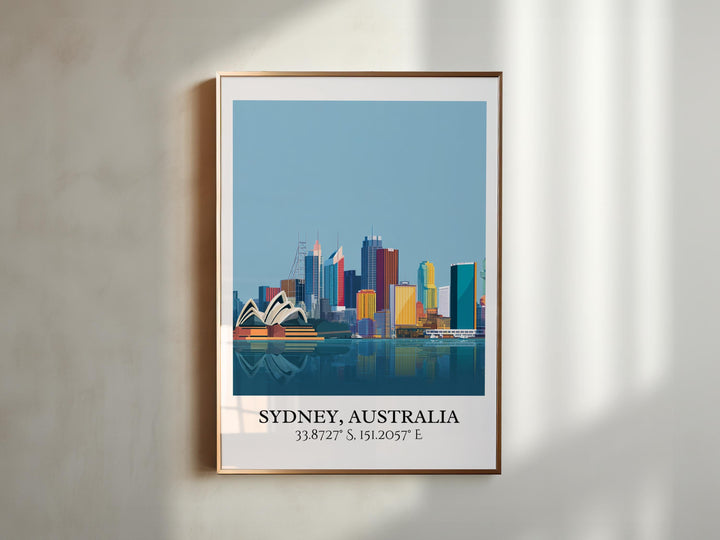 Sydney Art, Sydney Retro Travel Art, Sydney Home Decor, Sydney Australia Gift, Australia Travel Art, Travel Prints, Housewarming Gift