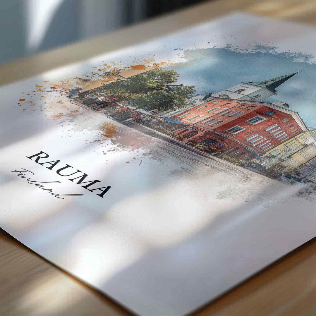 Rauma, Finland – Watercolor Art Print