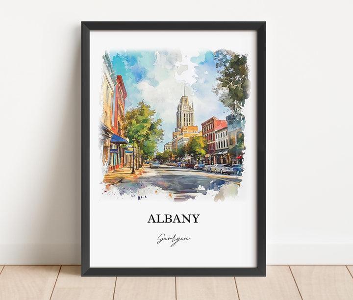 Albany, Georgia, USA – Watercolor Art Print