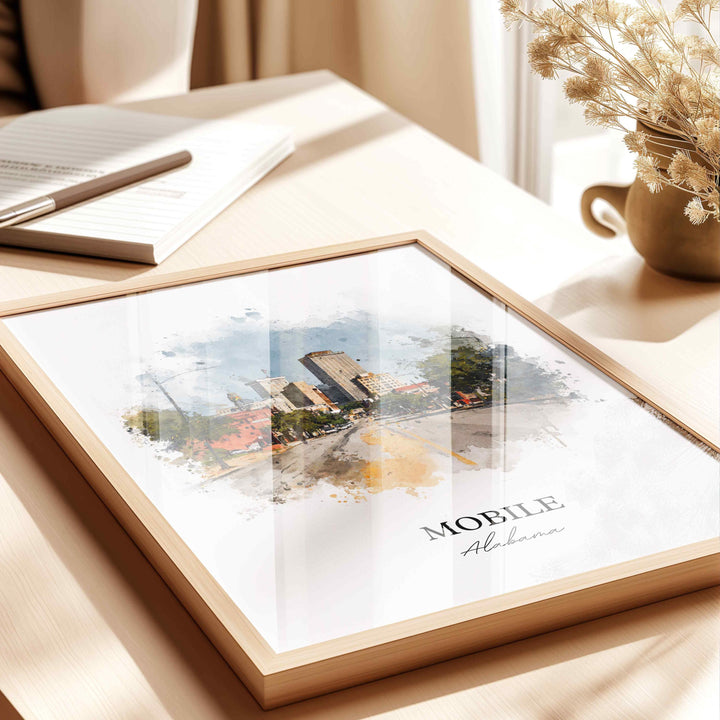 Mobile, Alabama – Watercolor Art Print