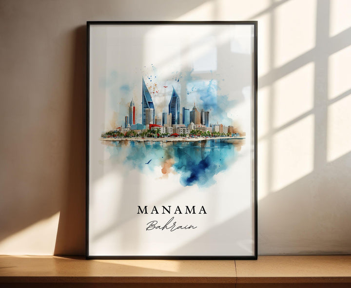 Manama Bahrain wall art - Bahrain, Manama poster, Manama Wedding gift, Birthday present, Custom Text, Personalized Gift