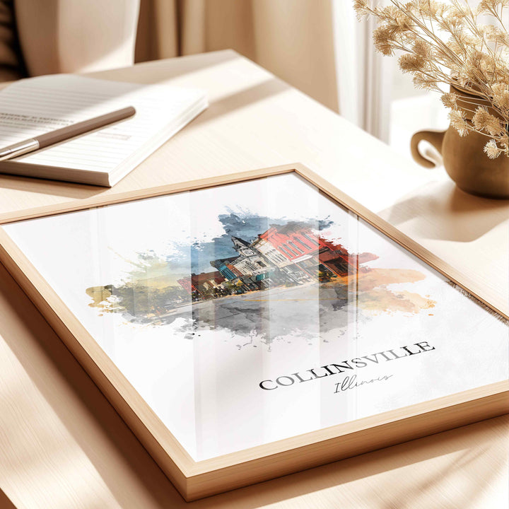 Collinsville, Illinois – Watercolor Art Print