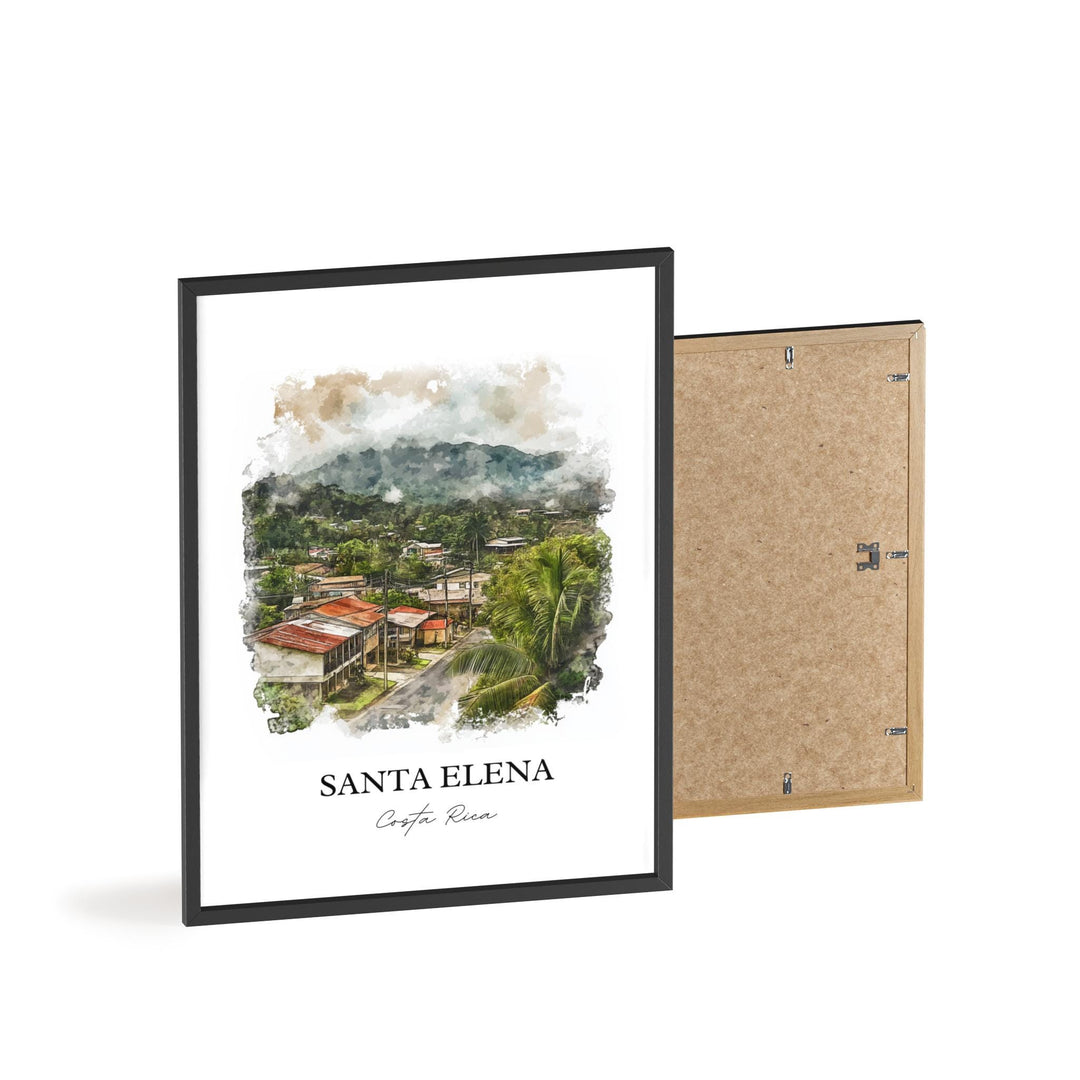 Santa Elena Wall Art, Monteverde Print, Costa Rica Watercolor Art, Santa Elena Gift, Travel Print, Travel Poster, Housewarming Gift