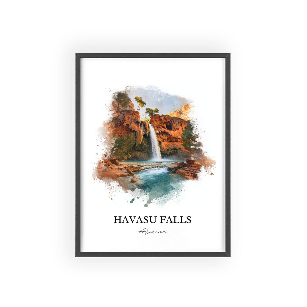 Havasu Falls Wall Art, Grand Canyon AZ Print, Arizona Watercolor Art, Havasu Falls Gift, Travel Print, Travel Poster, Housewarming Gift